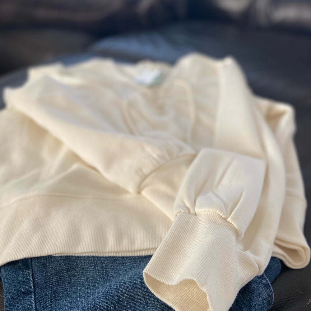 Cream Lace-up Sweatshirt-BRAND NEW!